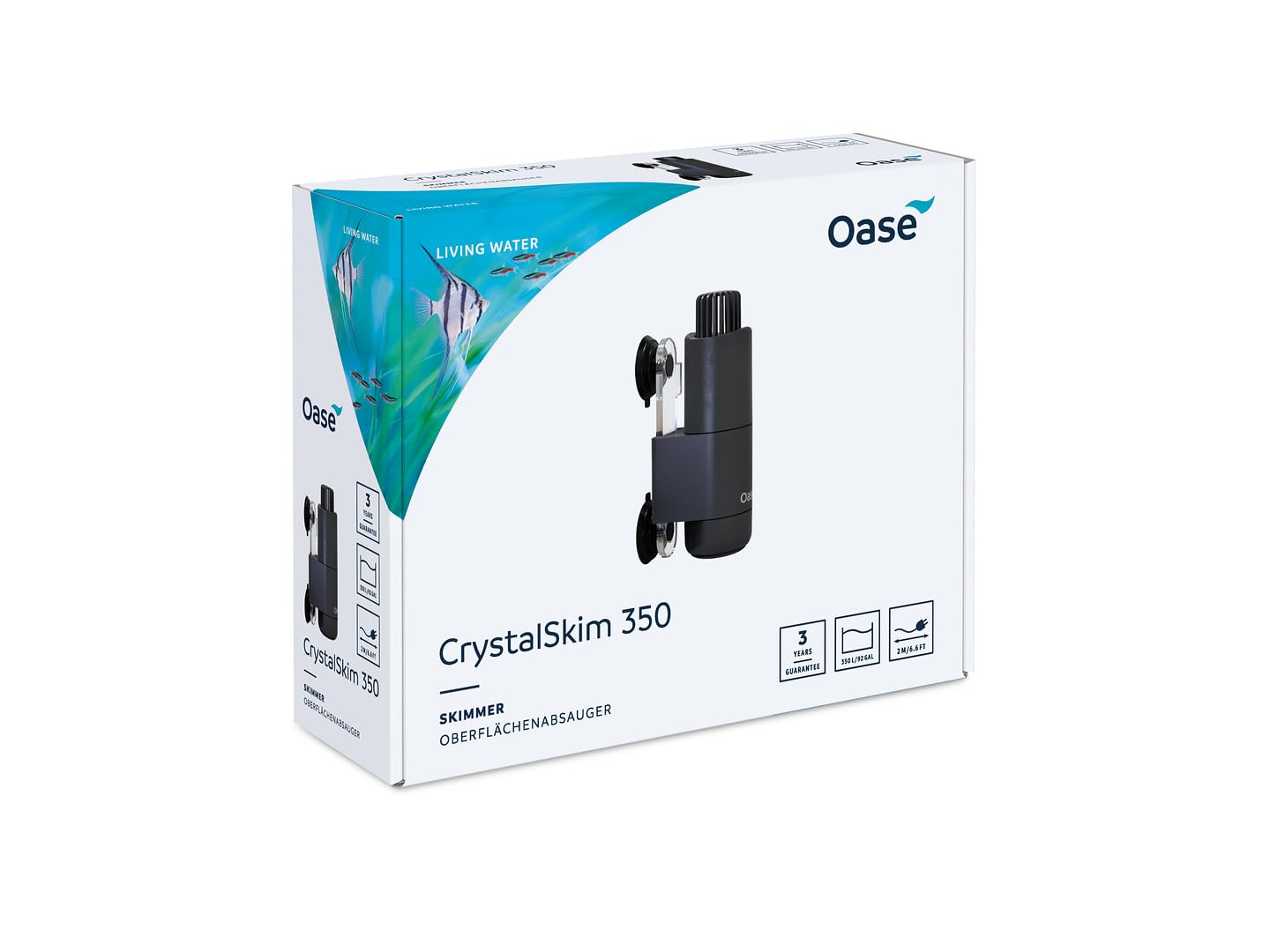 oase-crystalskim-350-skimmer-compatto-acquario-4-5-w-per-acqua-dolce-e-marina-ne image 2