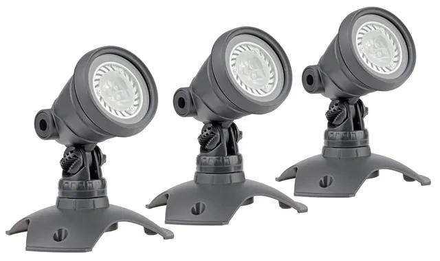 oase-lunaqua-set-3-faretti-led-per-laghetto-e-giardino-grigio image 1