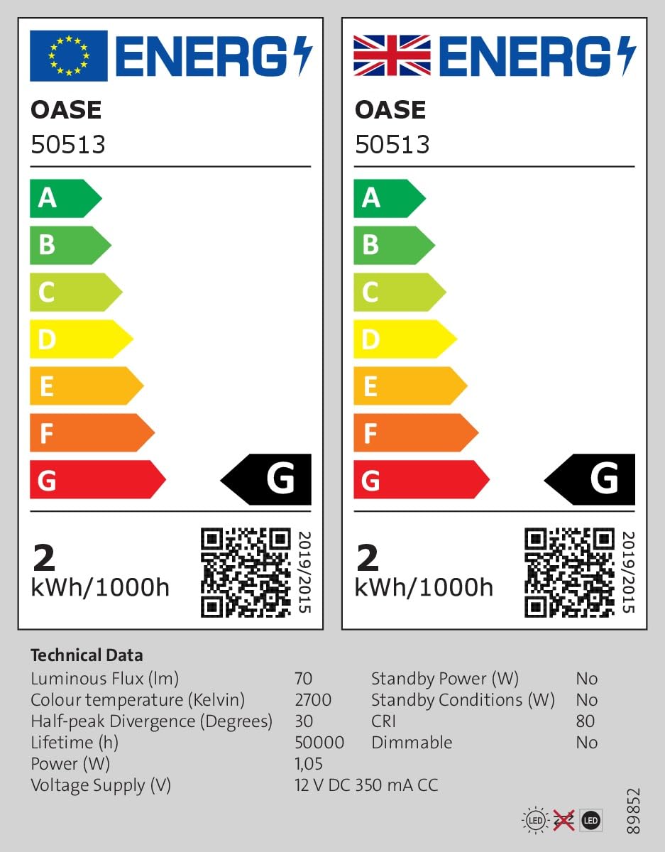 oase-lunaqua-mini-led-warm-50513-set-3-faretti-1w-nero image 4