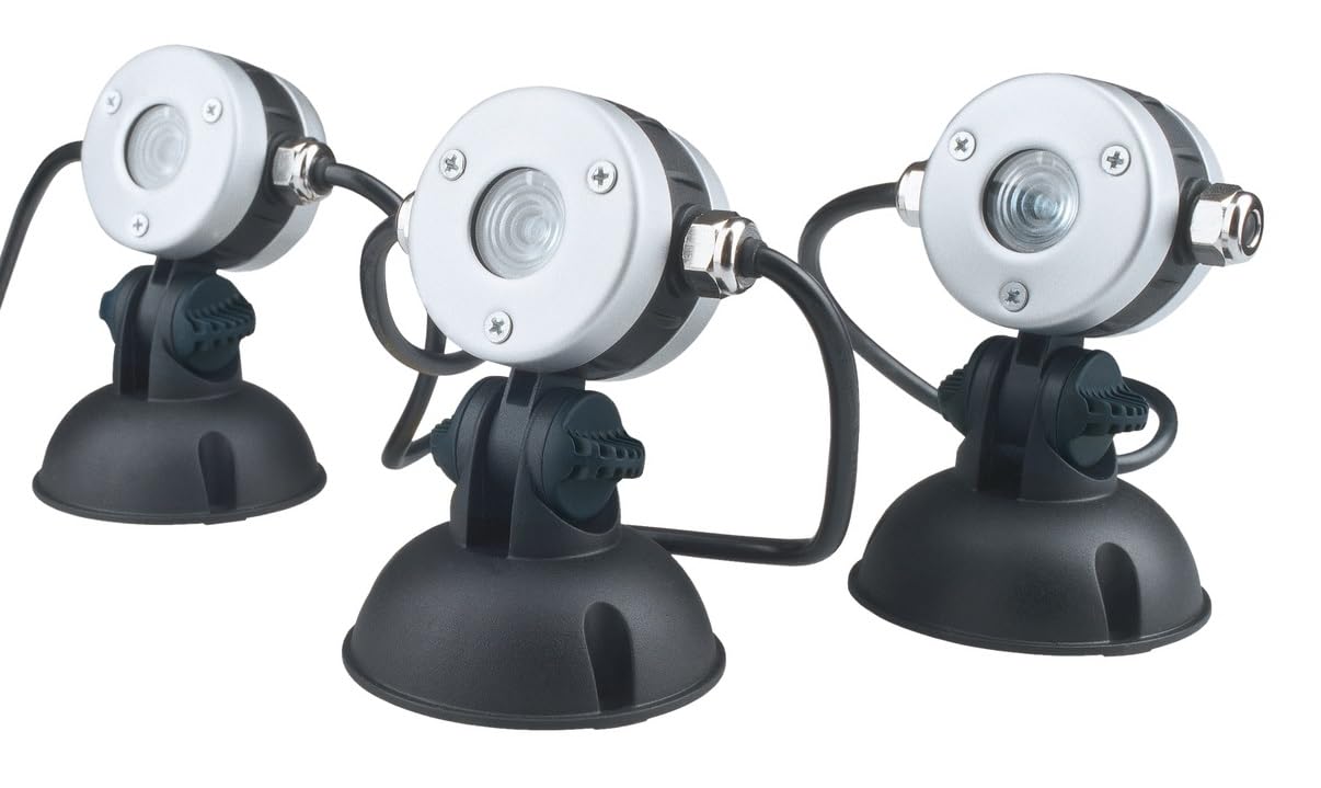 oase-lunaqua-mini-led-warm-50513-set-3-faretti-1w-nero image 1
