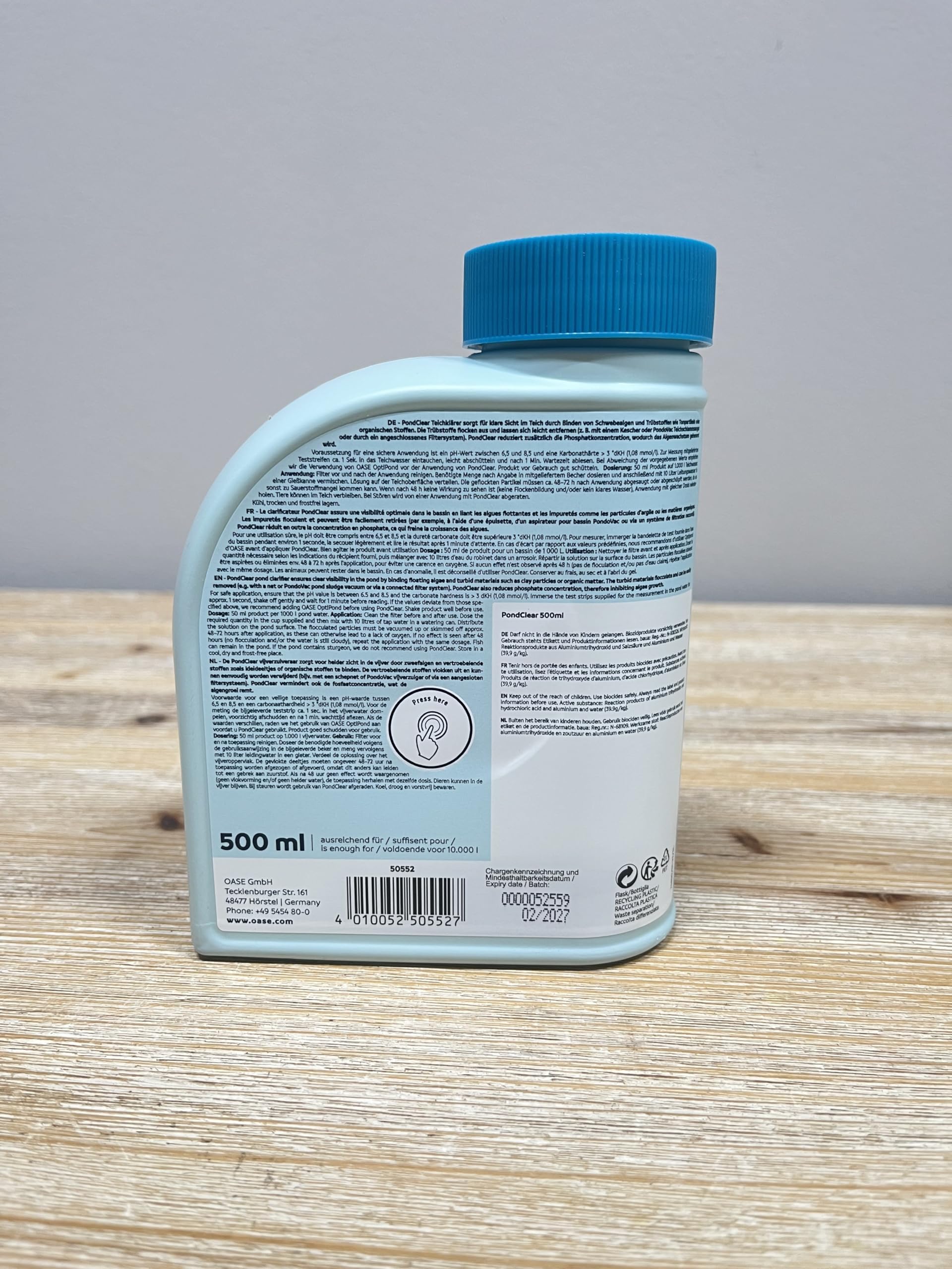 oase-50552-aquaactiv-pondclear-500-ml-chiarificatore-acqua-laghetto image 2