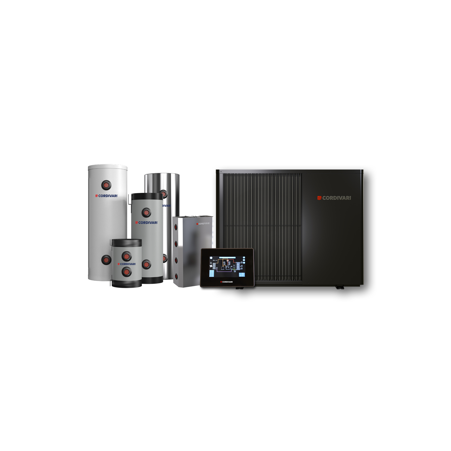 cordivari-vestalis-12-kw-pompa-di-calore-monofase-volano-termico-pensile-80-l image 1