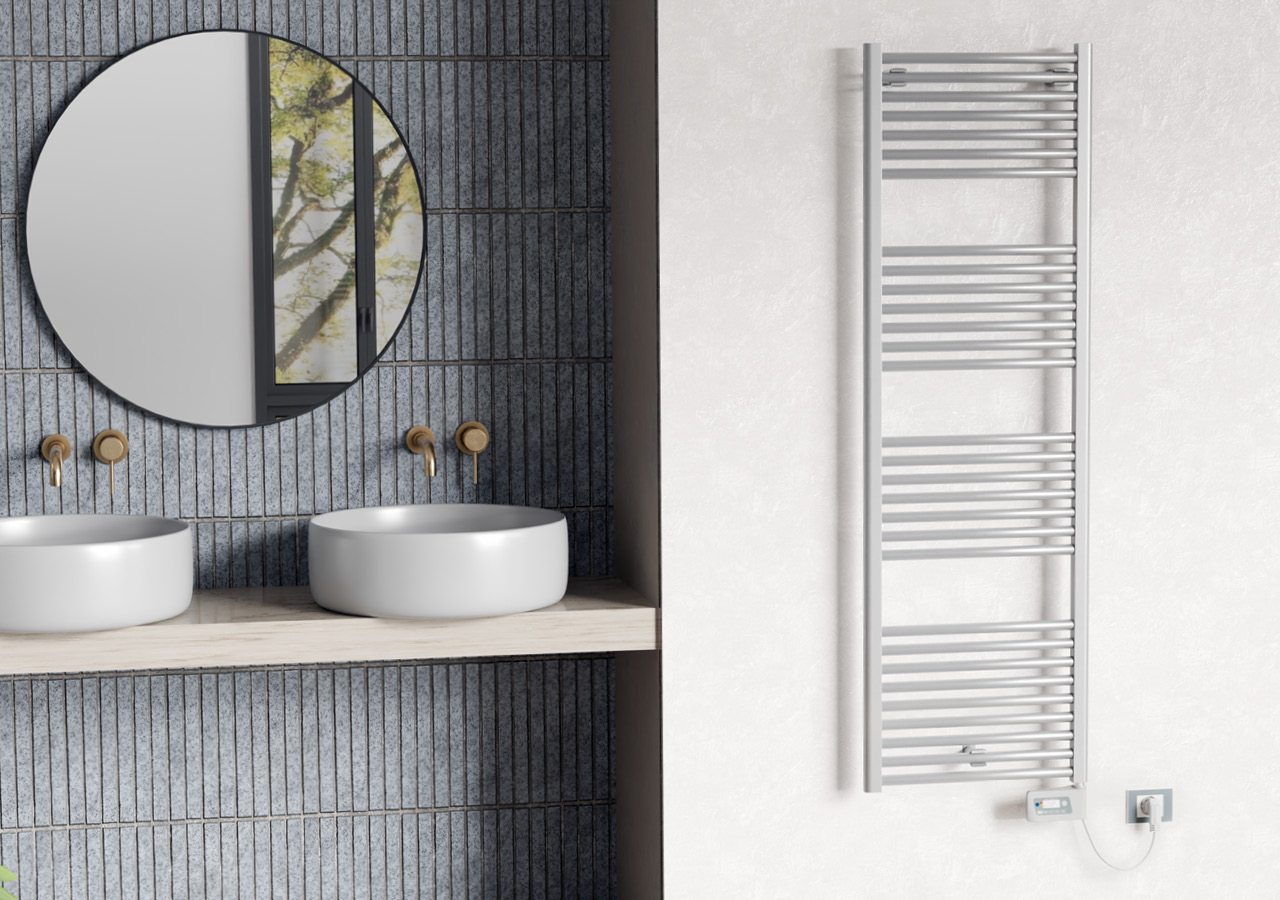 cordivari-lisa-22-elettrico-silver-look-scaldasalviette-bagno image 4