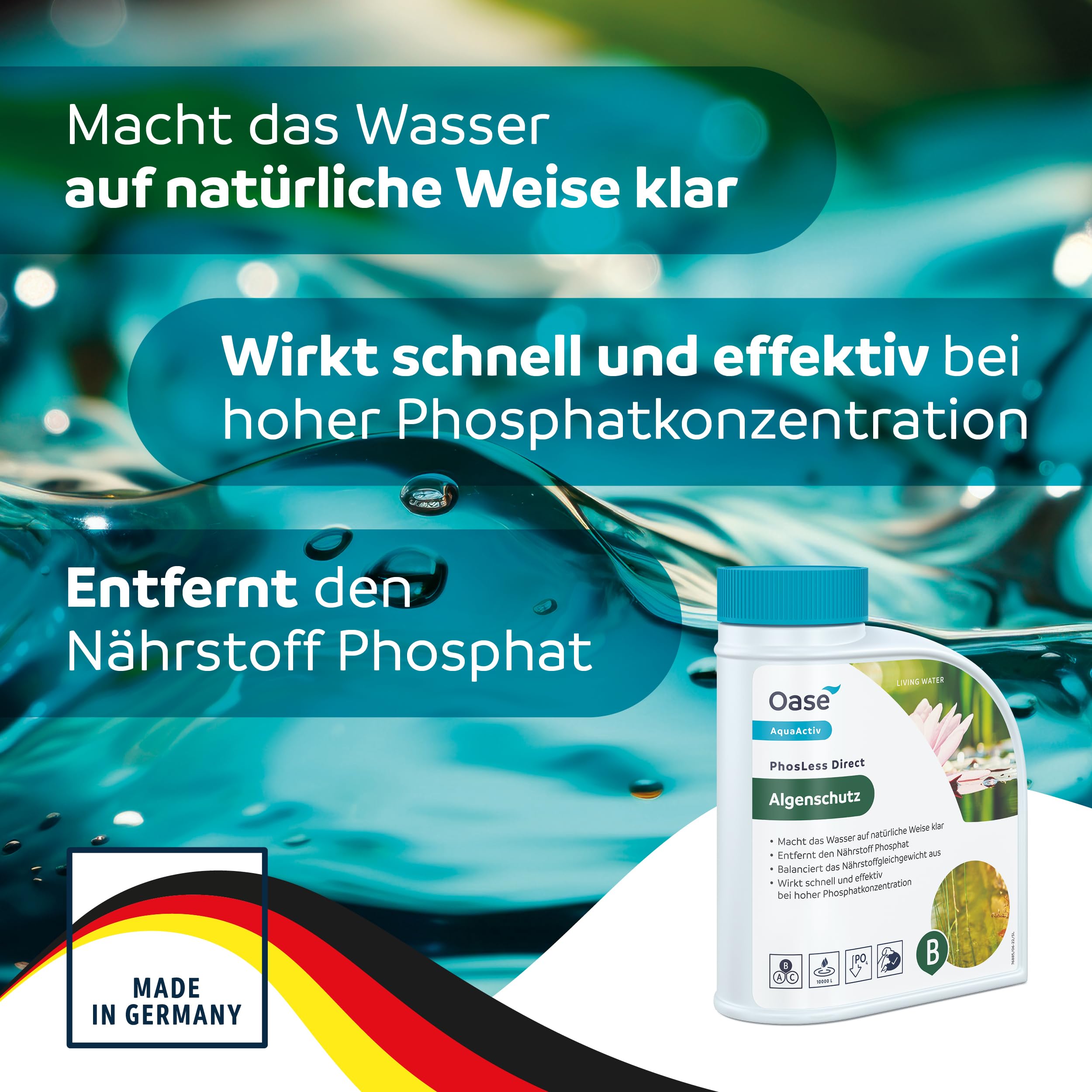 oase-aquaactiv-phosless-direct-500-ml-legante-fosfati-anti-alghe-per-laghetto image 2